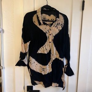 Tie dye button up blouse